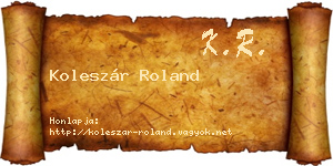 Koleszár Roland névjegykártya