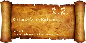 Koleszár Roland névjegykártya