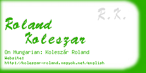 roland koleszar business card